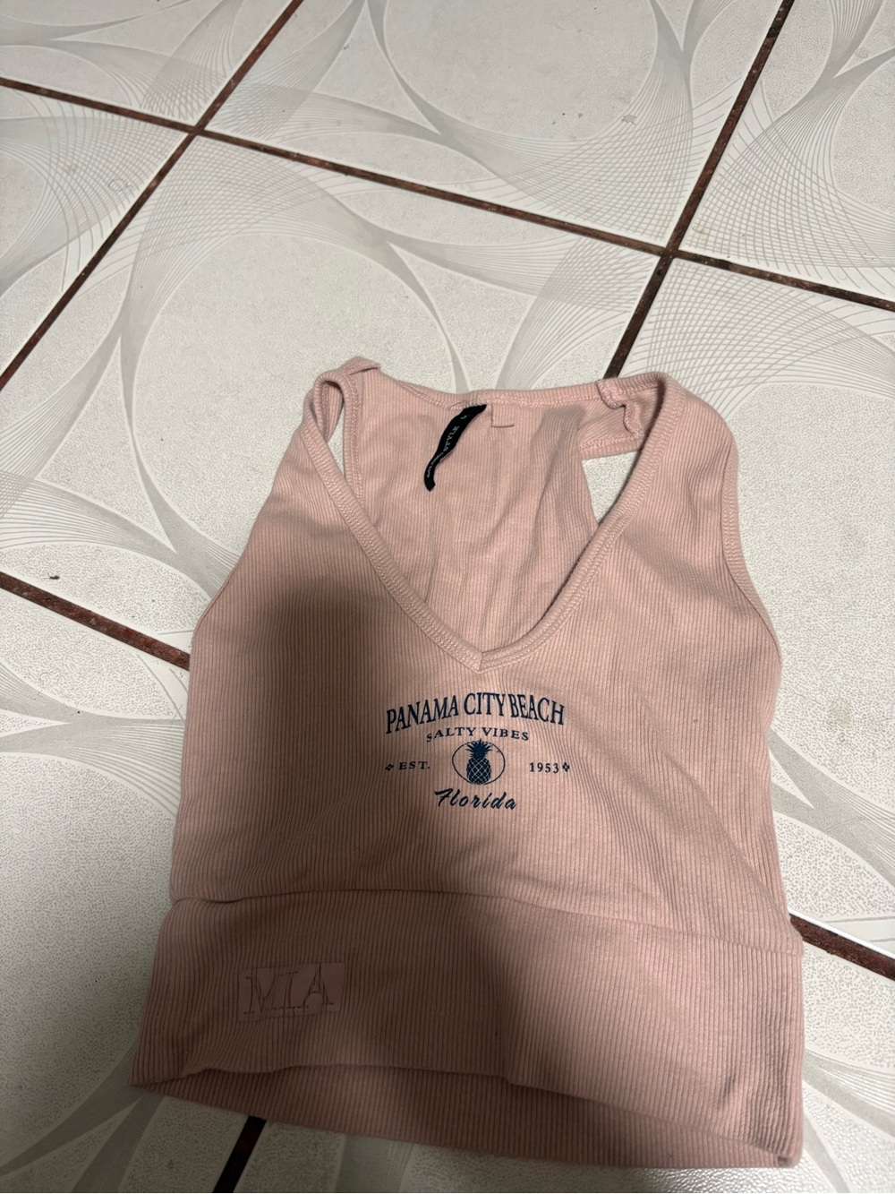 H&M Pink Ribbed Panama City Beach women’s One-Piece Tank